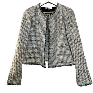 Calvin Kein NWT Gray Tweed Raw Edges Blazer SZ 14P
